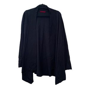 Velvet by Graham & Spencer Black Gauzy Raw Edge Cardigan, Size Small